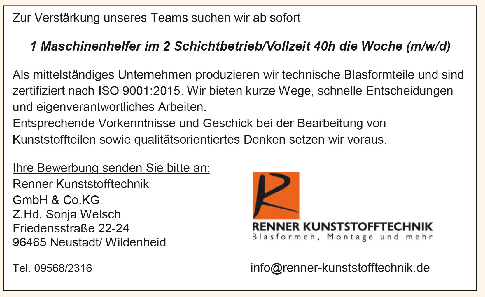 Renner Kunststofftechnik GmbH & Co.KG › mein-amadeus.de